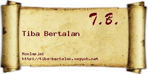 Tiba Bertalan névjegykártya